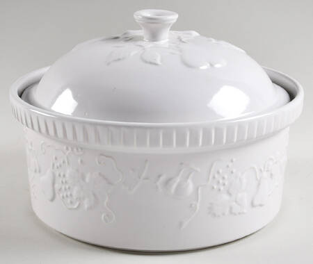 California (Blanc De Blanc) 4 Quart Round Covered Casserole