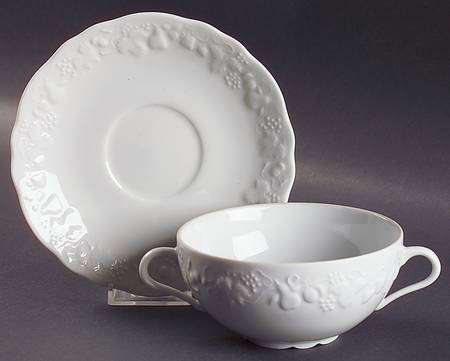 California (Blanc De Blanc) Flat Cream Soup Bowl & Saucer Set
