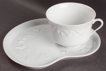 California (Blanc De Blanc) Snack Plate & Cup Set