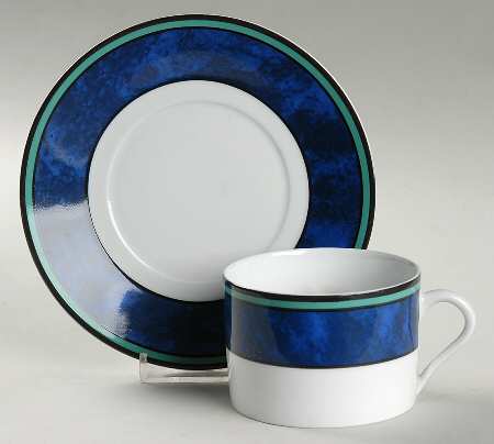 Cordoba Blue Flat Cup & Saucer Set