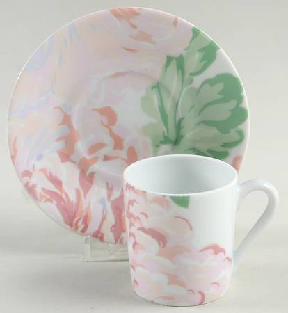 Fleurs Flat Demitasse Cup & Saucer Set