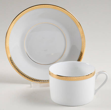 Laurel Gold Flat Cup & Saucer Set