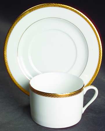 Laurel Gold Flat Cup & Saucer Set
