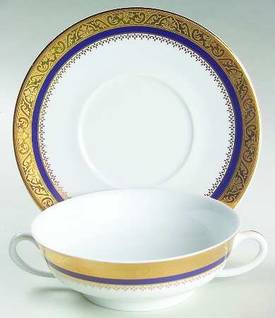 Marquis Blue Flat Cream Soup Bowl & Saucer Set