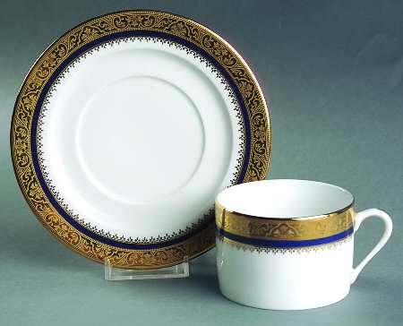 Marquis Blue Flat Cup & Saucer Set