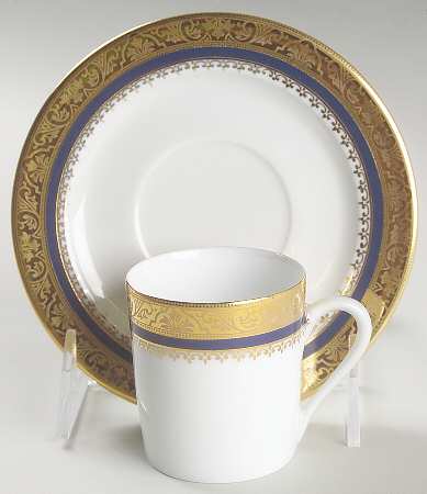 Marquis Blue Flat Demitasse Cup & Saucer Set