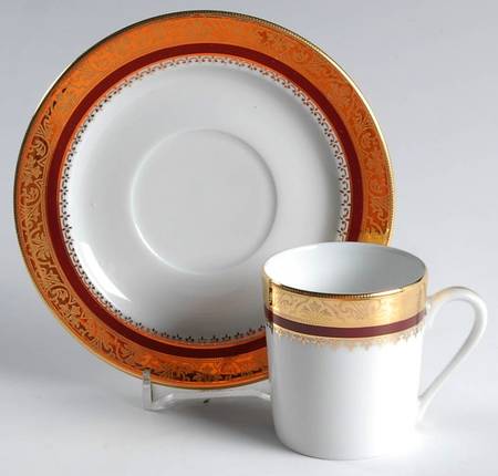Marquis Red Flat Demitasse Cup & Saucer Set