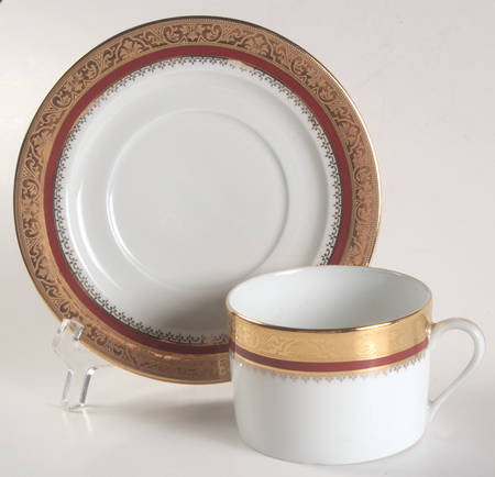 Marquis Red Flat Cup & Saucer Set