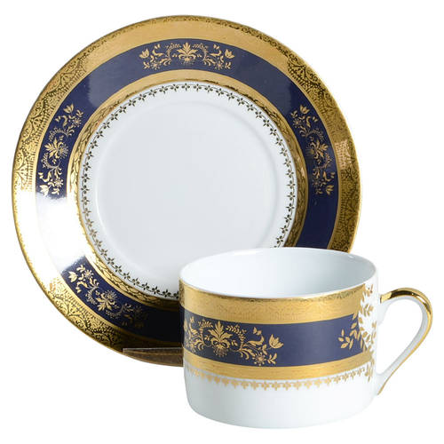 Orsay Cobalt Blue Flat Cup & Saucer Set