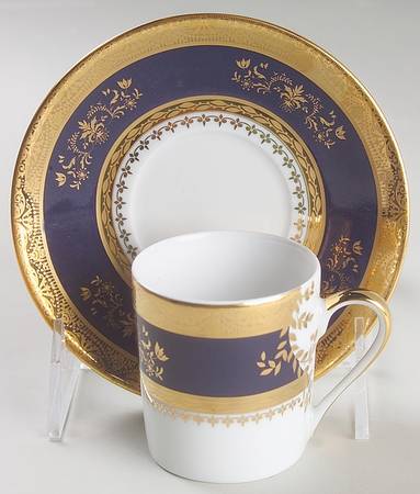 Orsay Cobalt Blue Flat Demitasse Cup & Saucer Set