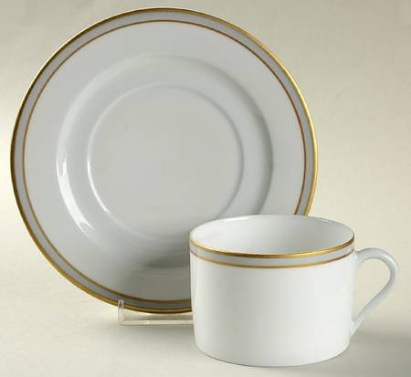 Presidence Gray Flat Cup & Saucer Set