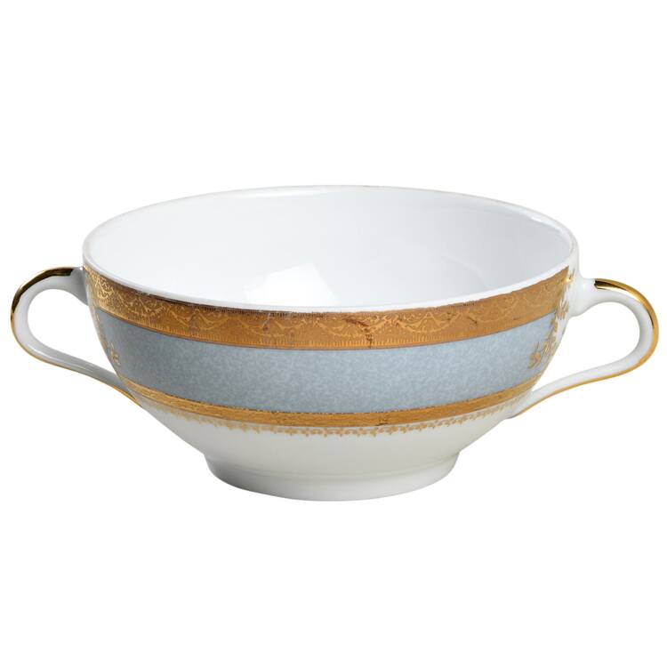 Samarcande Light Blue Flat Cream Soup Bowl