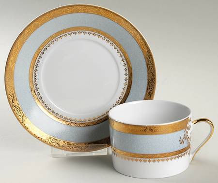 Samarcande Light Blue Flat Cup & Saucer Set