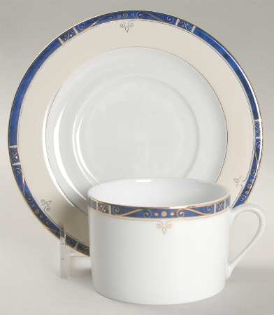 Scala Blue Flat Cup & Saucer Set
