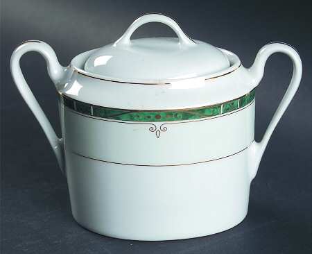 Scala Green Sugar Bowl & Lid