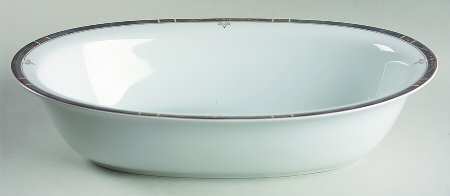 Scala Gray 10" Oval Vegetable Bowl