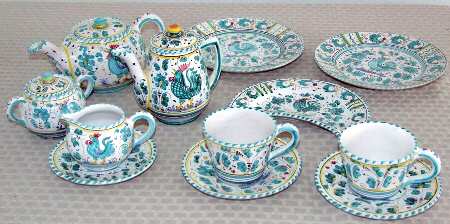 Green Rooster (Orvieto) Mini Teapot & Lid