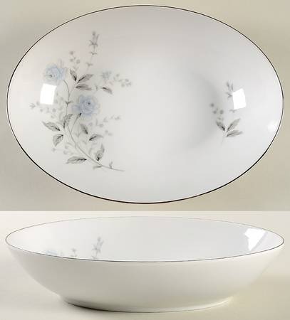 Blue Rose 10" Oval Vegetable Bowl