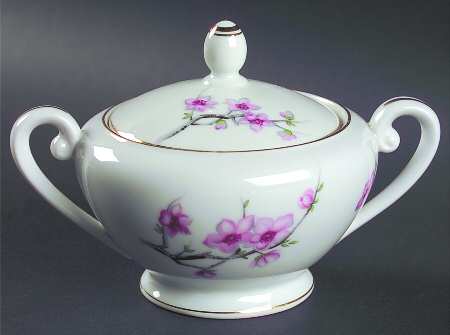 Cherry Blossom Sugar Bowl & Lid
