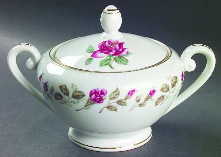 Moss Rose Sugar Bowl & Lid