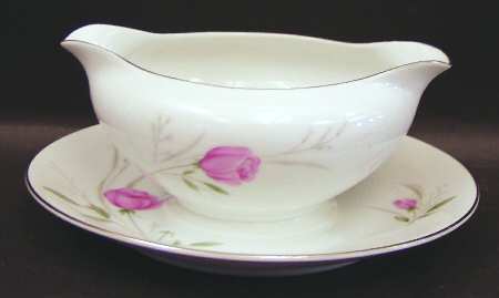 Sterling Rose Gravy Boat with Attached Underplate