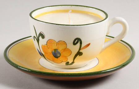 Laurita Scented Cup & Saucer Candle-Vanilla  HC