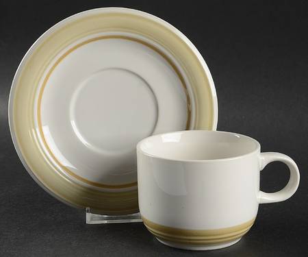 Pebbled Shore Flat Cup & Saucer Set