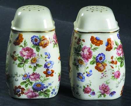 DORSET (CHEERY CHINTZ, GOLD TRIM) Salt & Pepper Set