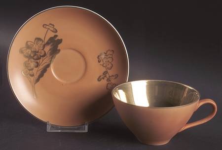 Persimmon Flat Cup & Saucer Set