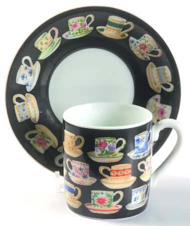 Tea Leaves Flat Demitasse Cup & Saucer Set