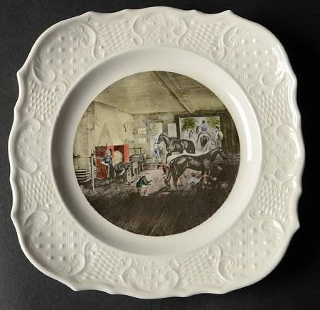 Currier & Ives Square Salad Plate