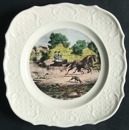 Currier & Ives Square Salad Plate