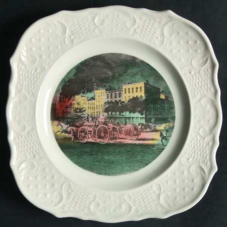 Currier & Ives Square Salad Plate