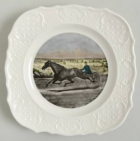 Currier & Ives Square Salad Plate