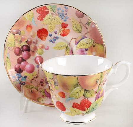 English Harvest Footed Cup & Saucer Set