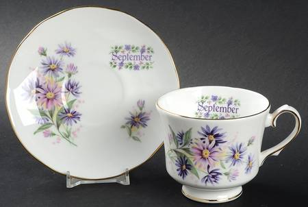 Flower of The Month Footed Cup & Saucer Set