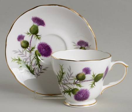 Highland Beauty Footed Cup & Saucer Set