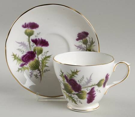 Highland Beauty Footed Cup & Saucer Set