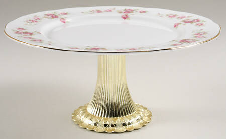 June Bouquet Cake Stand with 4"-5" Metal Pedestal  Hc