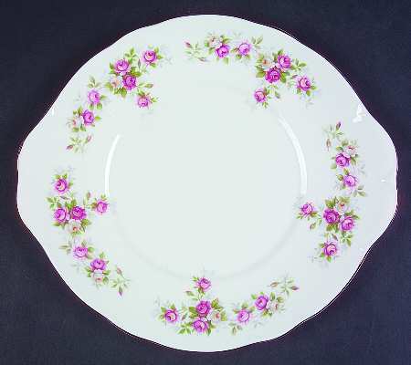 June Bouquet Handled Cake Plate