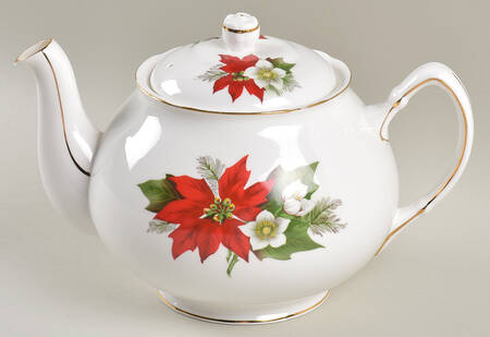 Poinsettia Teapot & Lid