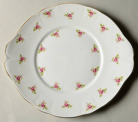 Rosebud Handled Cake Plate
