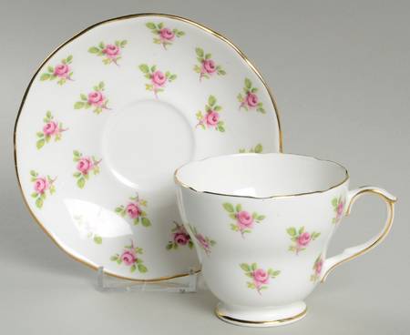 Rosebud Footed Cup & Saucer Set