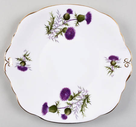 Thistle Square Handled Cake Plate
