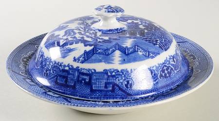 Willow Blue Round Covered Butter