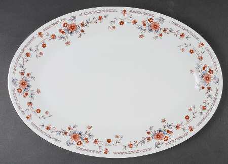 Copenhagen (Platinum, Rim) 14" Oval Serving Platter
