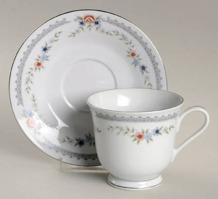 Melody (Rim, No Number) Footed Cup & Saucer Set