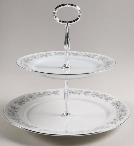 Elegance  6 5/8"-10"  2 Tiered Serving Tray (Dp, Sp) HC