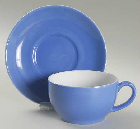 Solid Color Lavender Flat Cup & Saucer Set