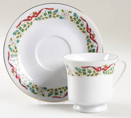 Twelve Days of Christmas Footed Cup & Saucer Set by Domestications